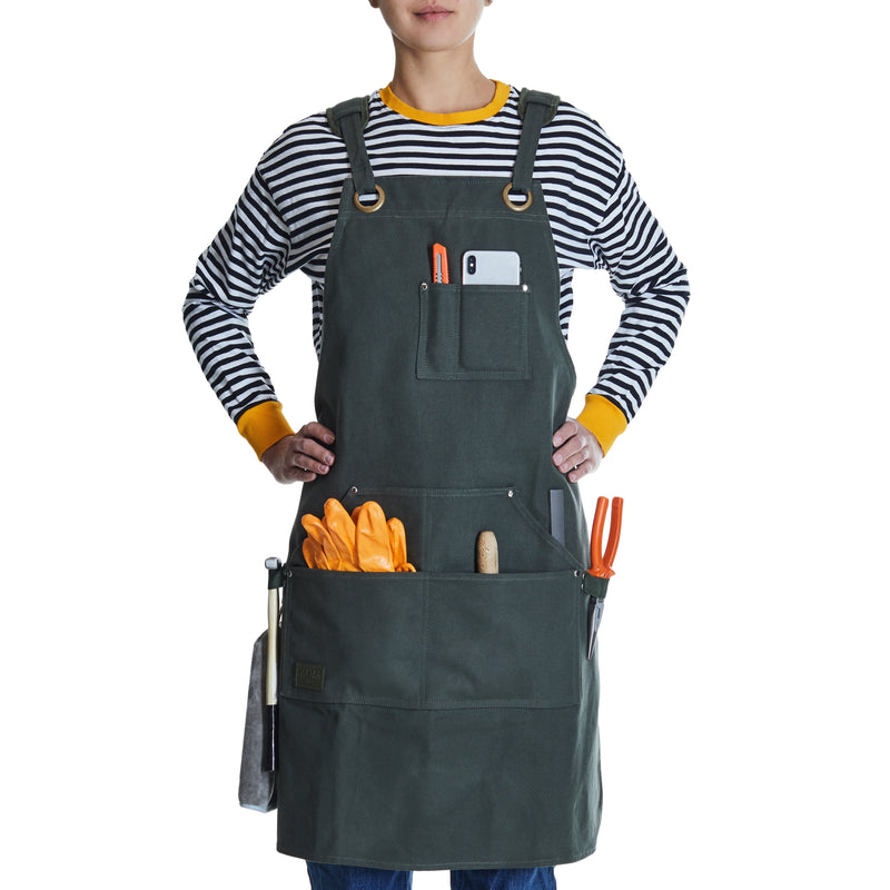 Premium Work | Shop Apron - Waxed Canvas - Green