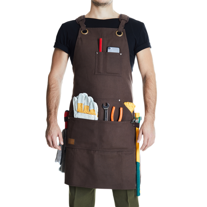 Premium Work | Shop Apron - Waxed Canvas - Brown